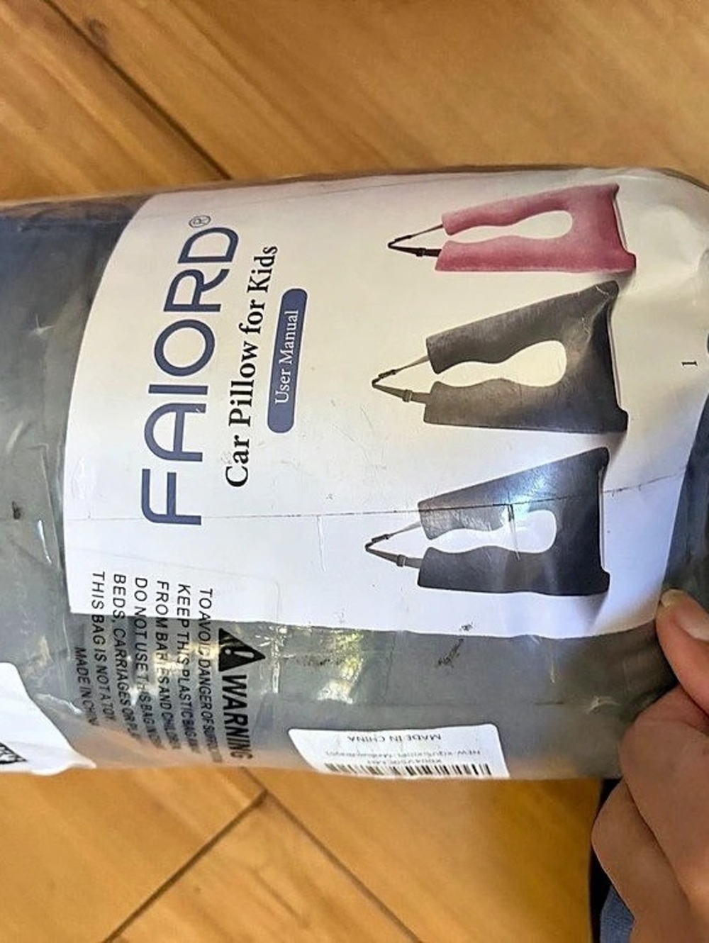 Fealord Car Pillow for Kids Gray NWT